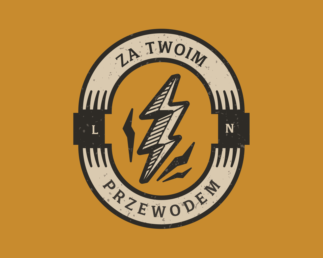 Behind Your Wire - logo with lightning bolt in compass rose